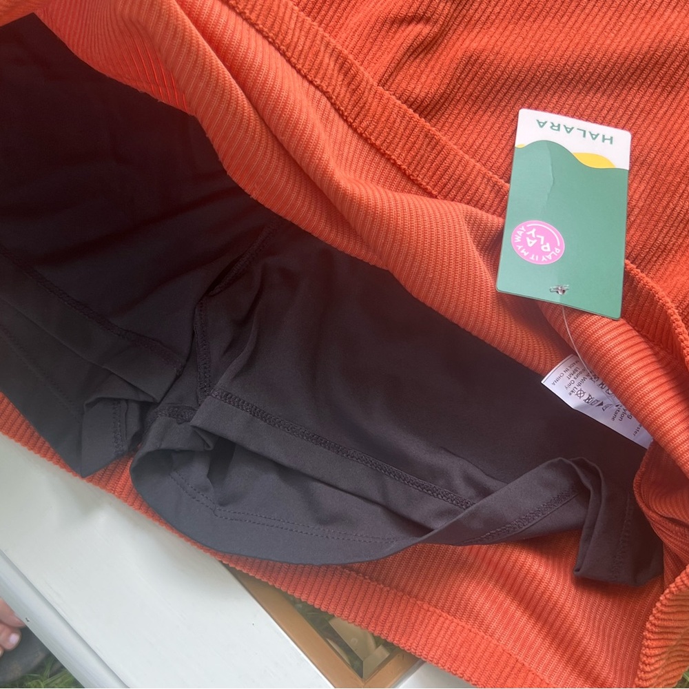 Rust Orange Ribbed Skirt - Picture 3 of 5